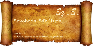 Szvoboda Sólyom névjegykártya